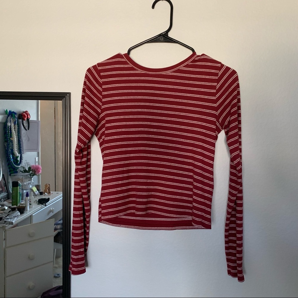 Burgundy Striped Top
